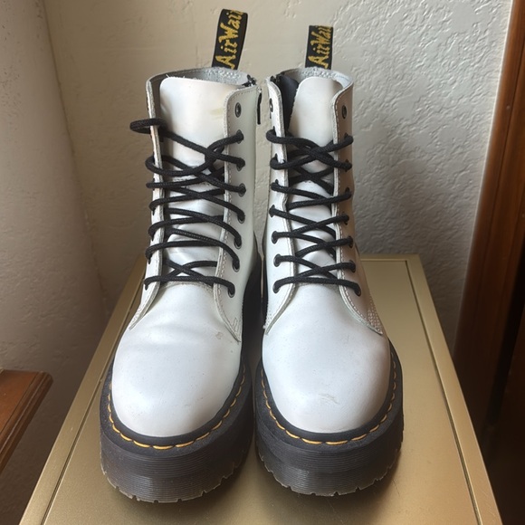 Dr. Martens Platform Jadon Boots Smooth White Leather - Picture 5 of 6